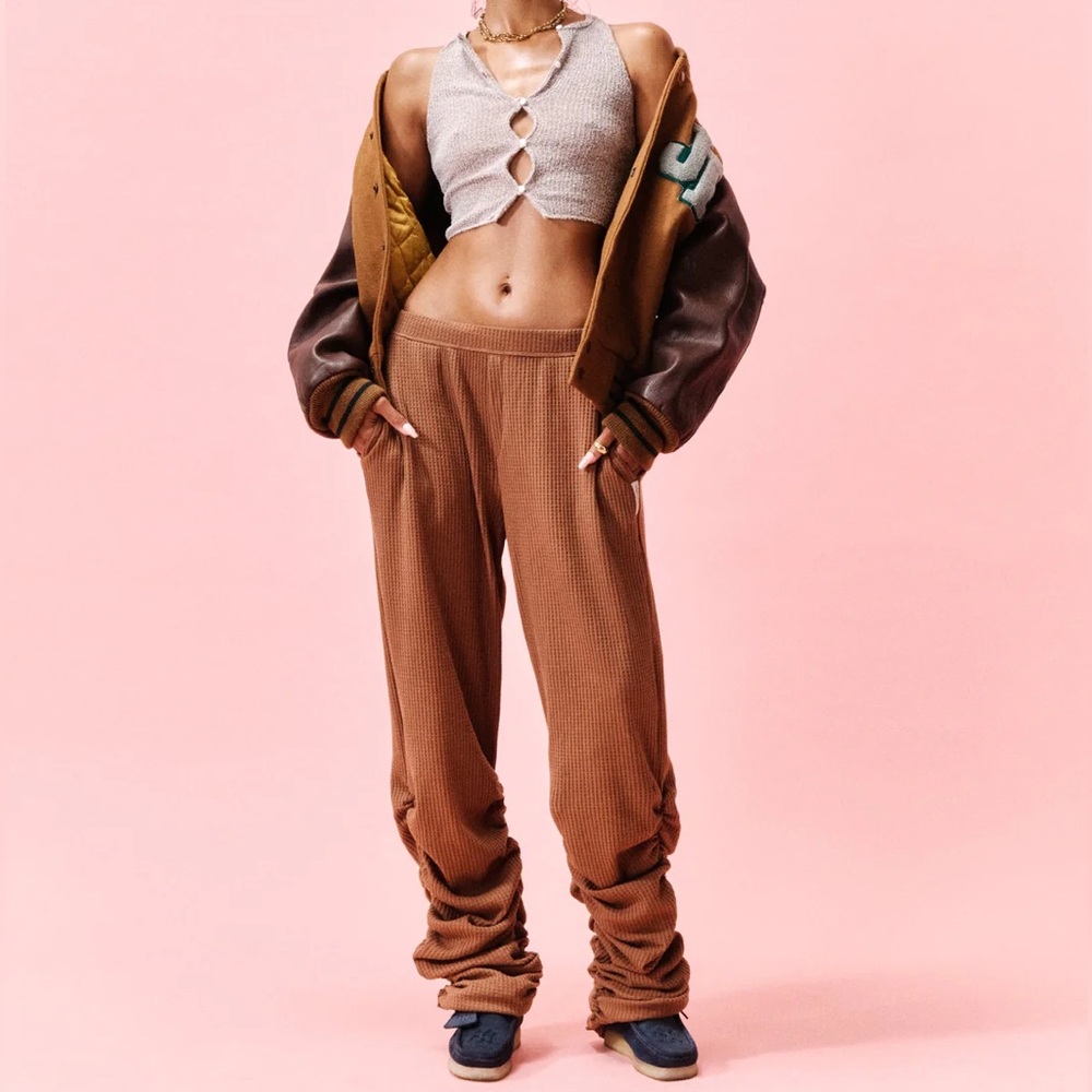 Staple and hue freya waffle pant. Sweats.comfortable.baggy.walnut.Sold out rare
